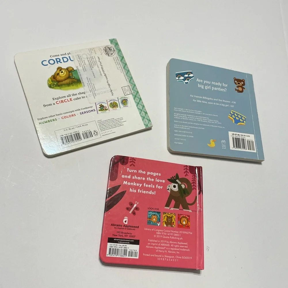 Lot of 3 Young Kids Story Books, Big Girls Panties/ I Love You Elephant, Shapes